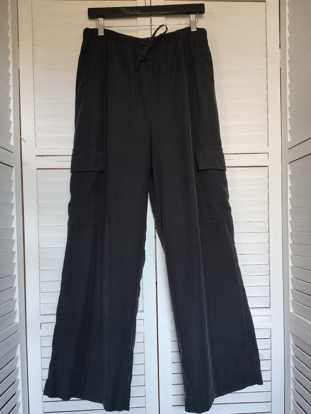 Old Navy Wide Leg Drapey Cargo Pant Drawstring Waist M-Tall